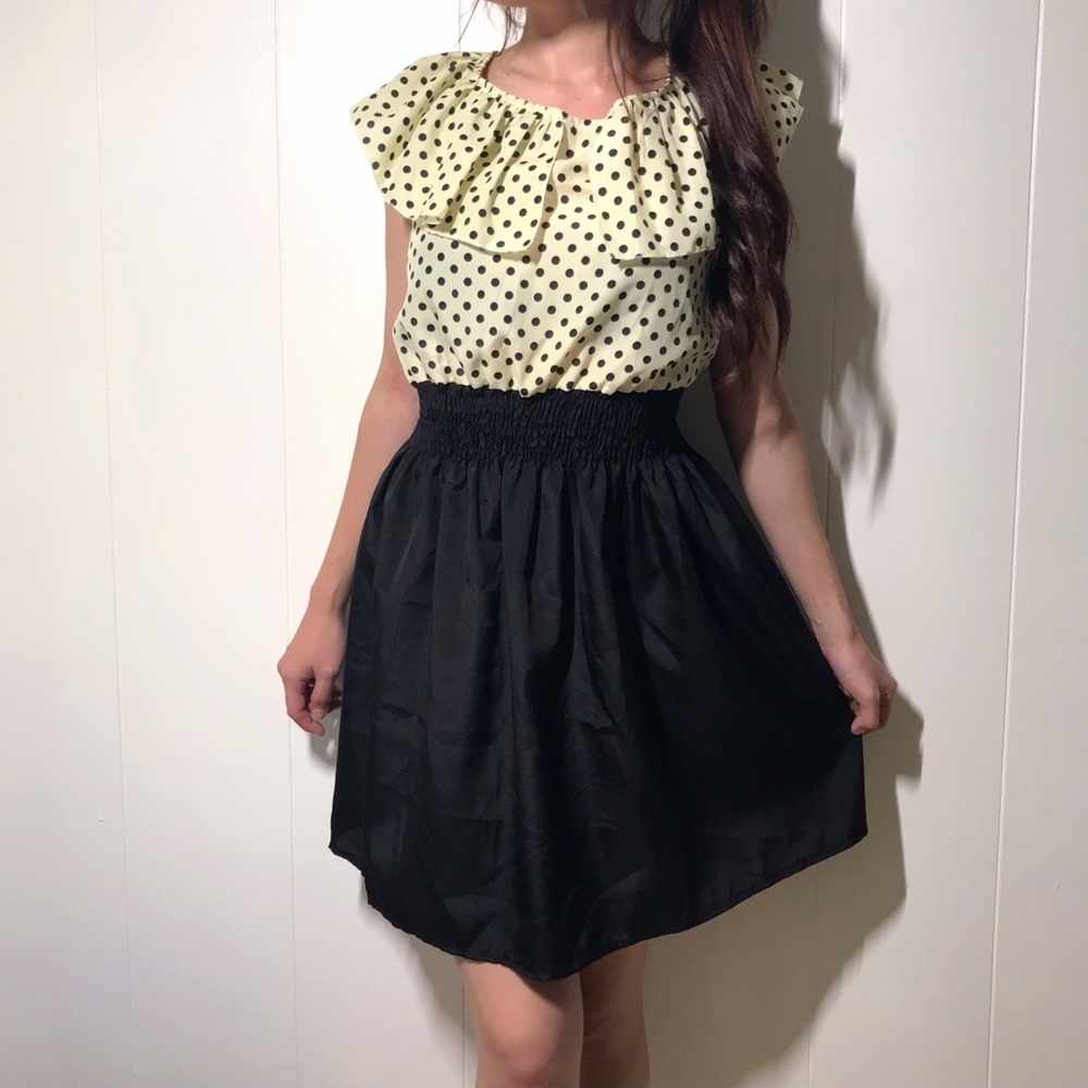 Vintage Polka Dot Ruffle Dress
